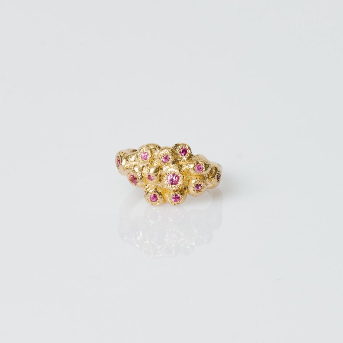 Large Barnacle Ring with Pink Sapphires