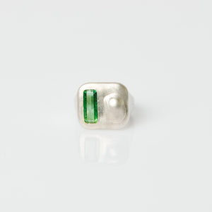 Green Tourmaline Signet Ring A