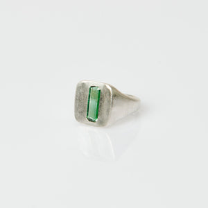 Green Tourmaline Signet Ring C